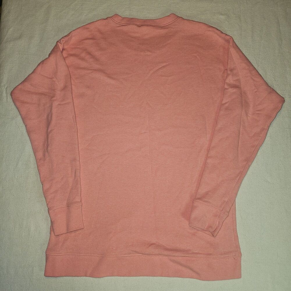 Victorias Secret PINK XS Sweater Crew Neck Logo Coral Pink Oversized Preppy Soft - Picture 2 of 7